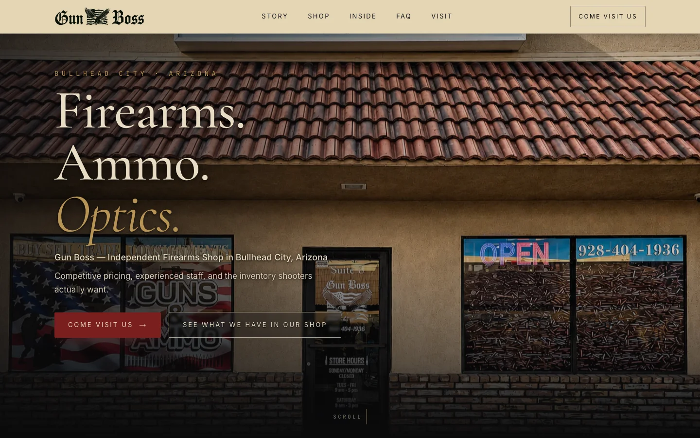 Gun Boss website built by Neuron Web Development